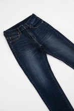 画像をギャラリービューアに読み込む, オーガニック スリムテーパードジーンズ 股下73cm・65cm【 ネイビー 濃色 】