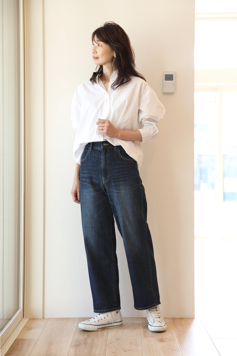 uncrave WHITE 洗える ギャバジンシャツ／CPOオーバーシャツ スタイリッシュ キューバ シャツ 半袖